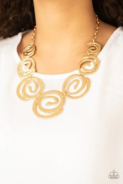 Statement Swirl - Gold  Necklace