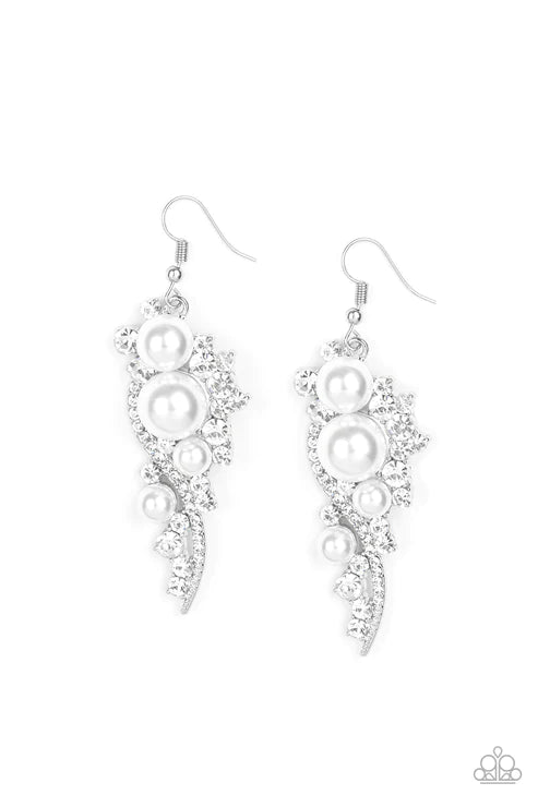 High-End Elegance - White  Earrings