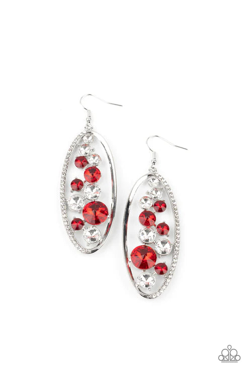 Rock Candy Bubbly - Red  Earrings