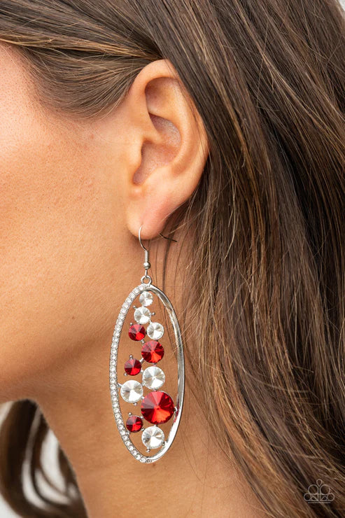 Rock Candy Bubbly - Red  Earrings