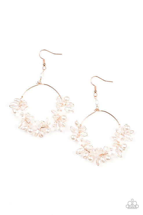 Paparazzi  Floating Gardens - Copper  Earrings