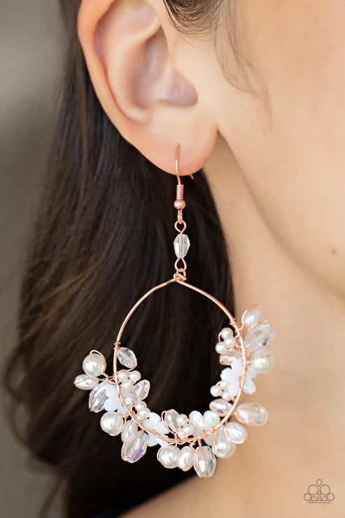 Paparazzi  Floating Gardens - Copper  Earrings