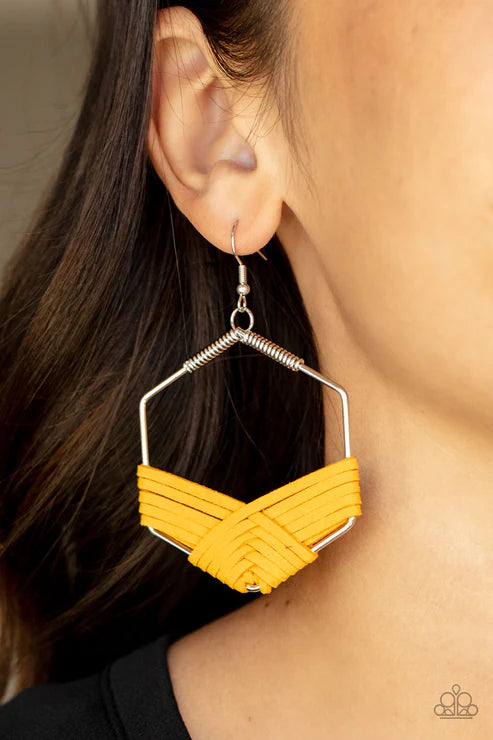 Suede Solstice - Yellow  Earrings