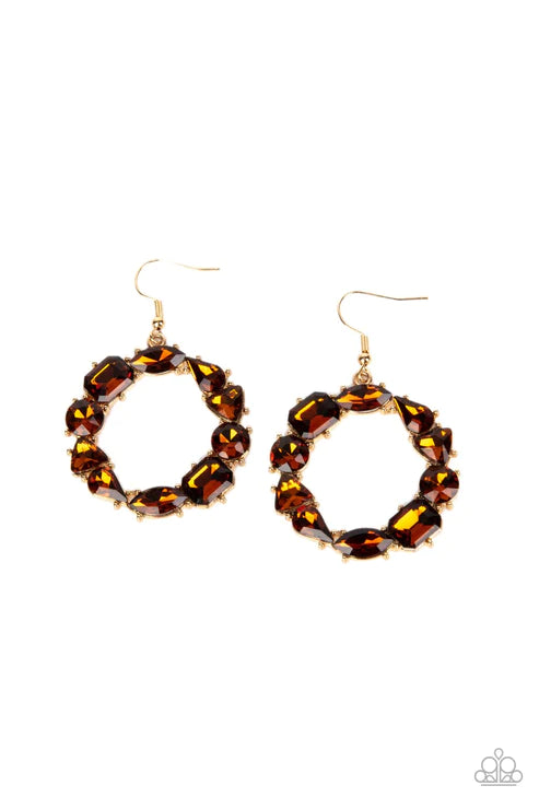 GLOWING in Circles - Brown  Earrings