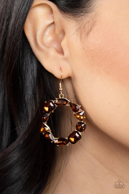 GLOWING in Circles - Brown  Earrings