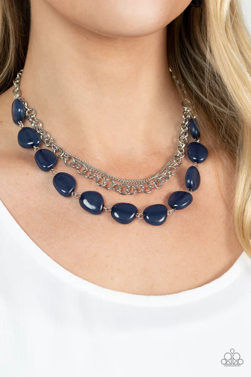 Pumped Up Posh - Blue  Necklace