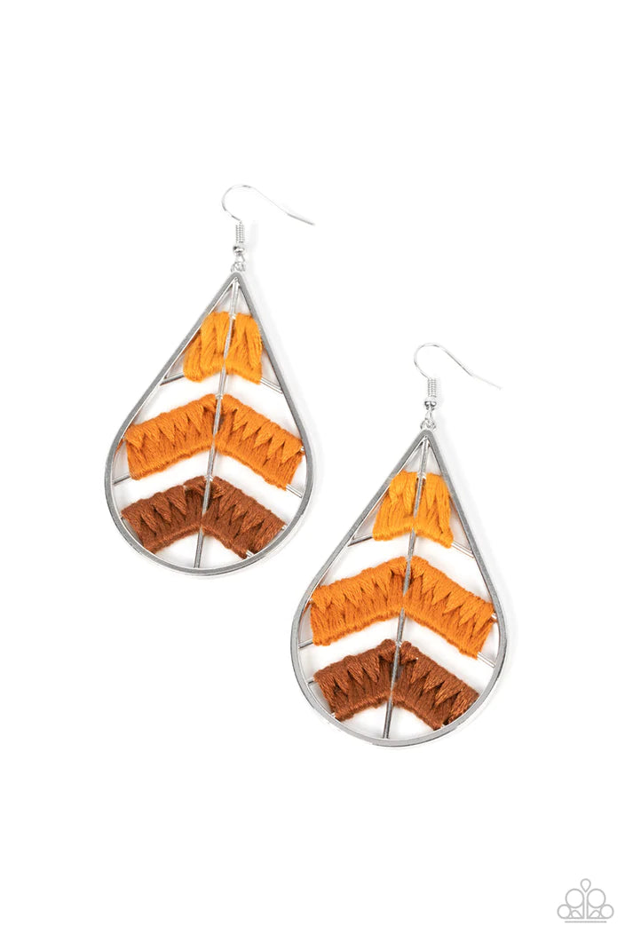 Nice Threads - Orange  Earrings