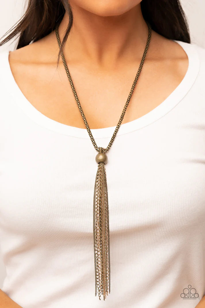 Metallic MESH-Up - Brass  Necklace