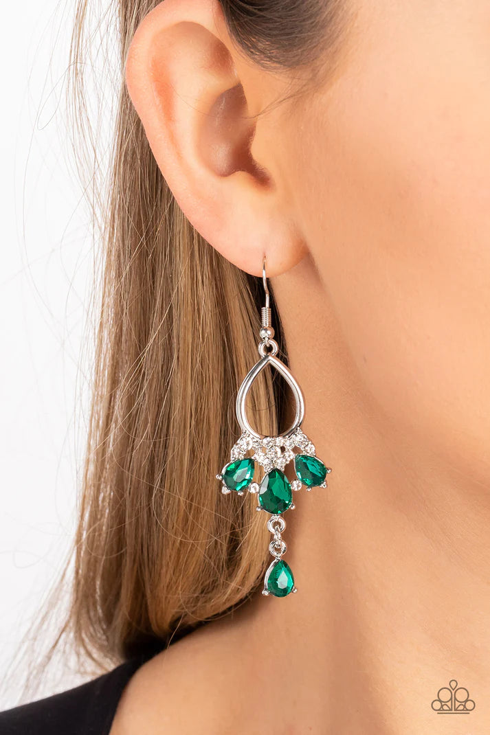 Coming in Clutch - Green  Earrings