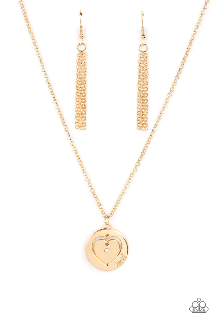 Heart Full of Faith - Gold Necklace