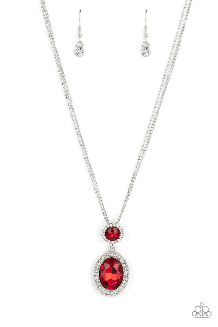 Castle Diamonds - Red  Necklace